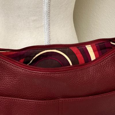 BRIGHTON ~ Burgundy Leather Handbag ~ Like New