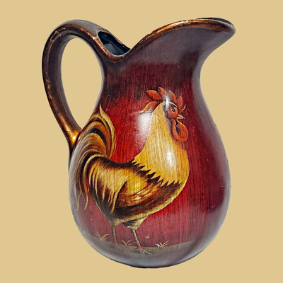 Vintage Decorative Rooster Plates & Pitcher