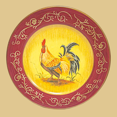 Vintage Decorative Rooster Plates & Pitcher