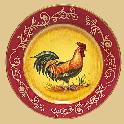 Vintage Decorative Rooster Plates & Pitcher