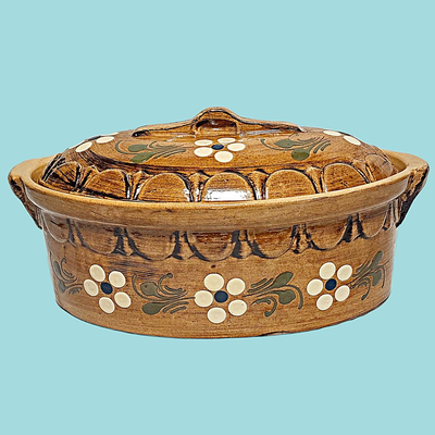 Vintage Scheurich Keramik Glazed Schlemmertopf