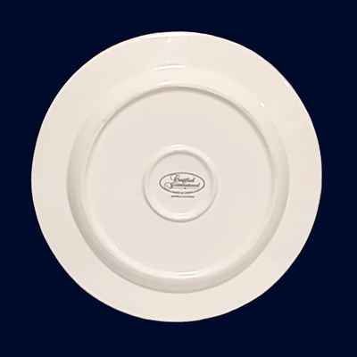 Blue, White & Red Ceramic Plate & Large Bowl