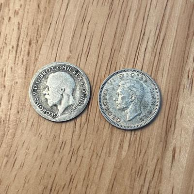Pair of Silver Sixpence George V & VI