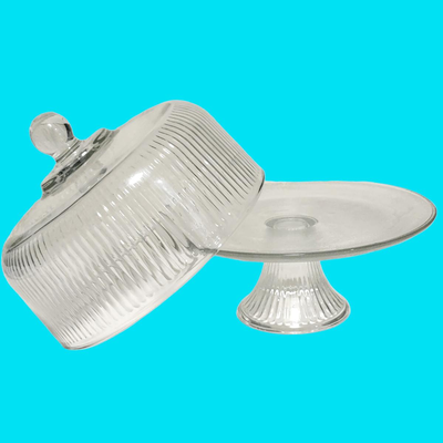 Anchor Hocking Monaco Cake Stand & Cover Set