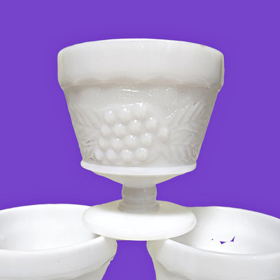 Vintage Anchor Hcking Milk Glass