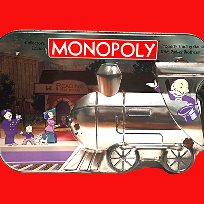 Monopoly Game - Collector's Edition Embossed Train Tin