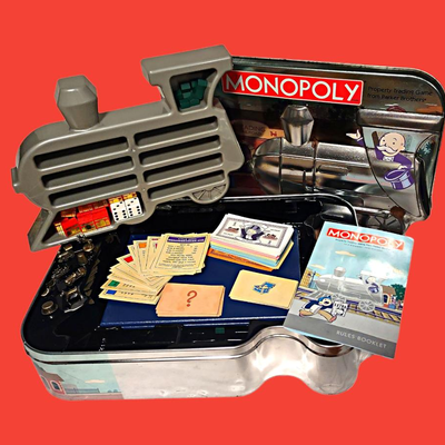 Monopoly Game - Collector's Edition Embossed Train Tin