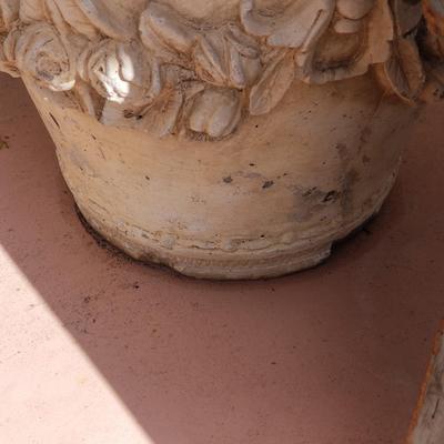 vintage large concrete flower pot