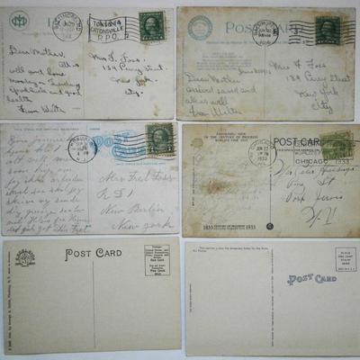 6 Older US View Postcards