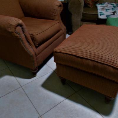 Living Room Chair and Ottoman by Rowe