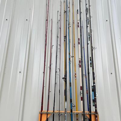 Lot of 19 Assorted Fishing Rods and Cases