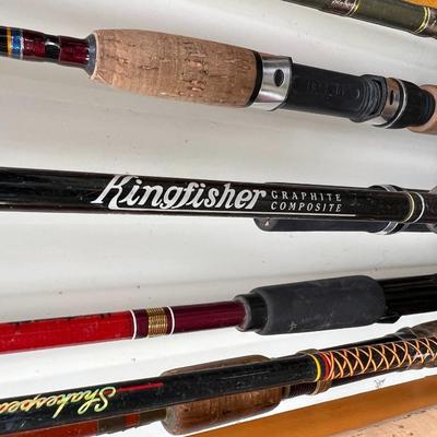 Lot of 19 Assorted Fishing Rods and Cases