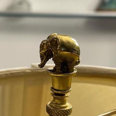 Brass Lamp W/Elephant Finial
