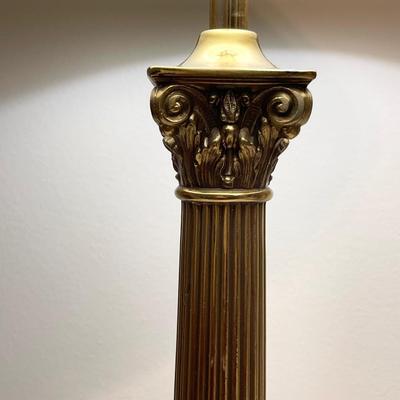 Brass Lamp W/Elephant Finial