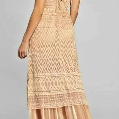 Lace/Tulle Marciano Pretty in Coral Maxi Fluid Dress Spaghetti Straps