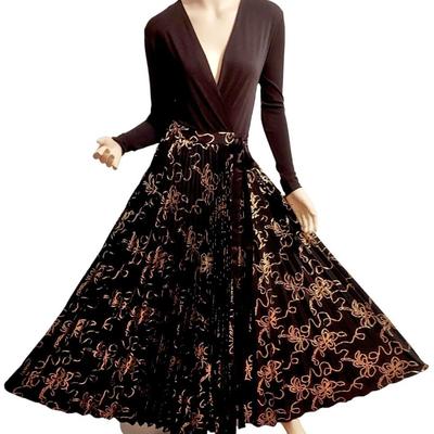 Gold Metallic Maxi Wrap Dress Black Pleated background