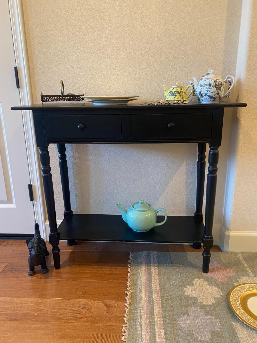 Black Table with Drawer