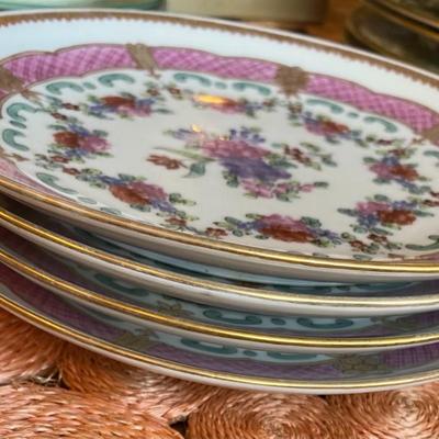 Pink and Gold made in France dessert plates (4) 8