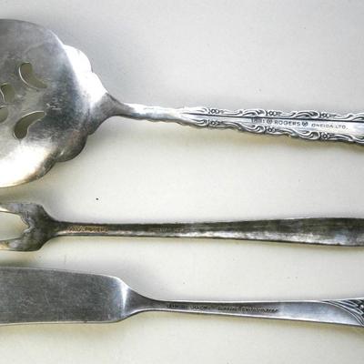 (3) Vintage Flatware Silverplate Serving Pieces