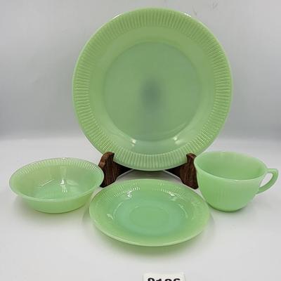 4 Pc Fire King Jadite Dinnerware