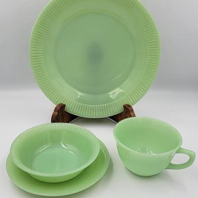Fire King 4 Pc Jadite Dinnerware Lot