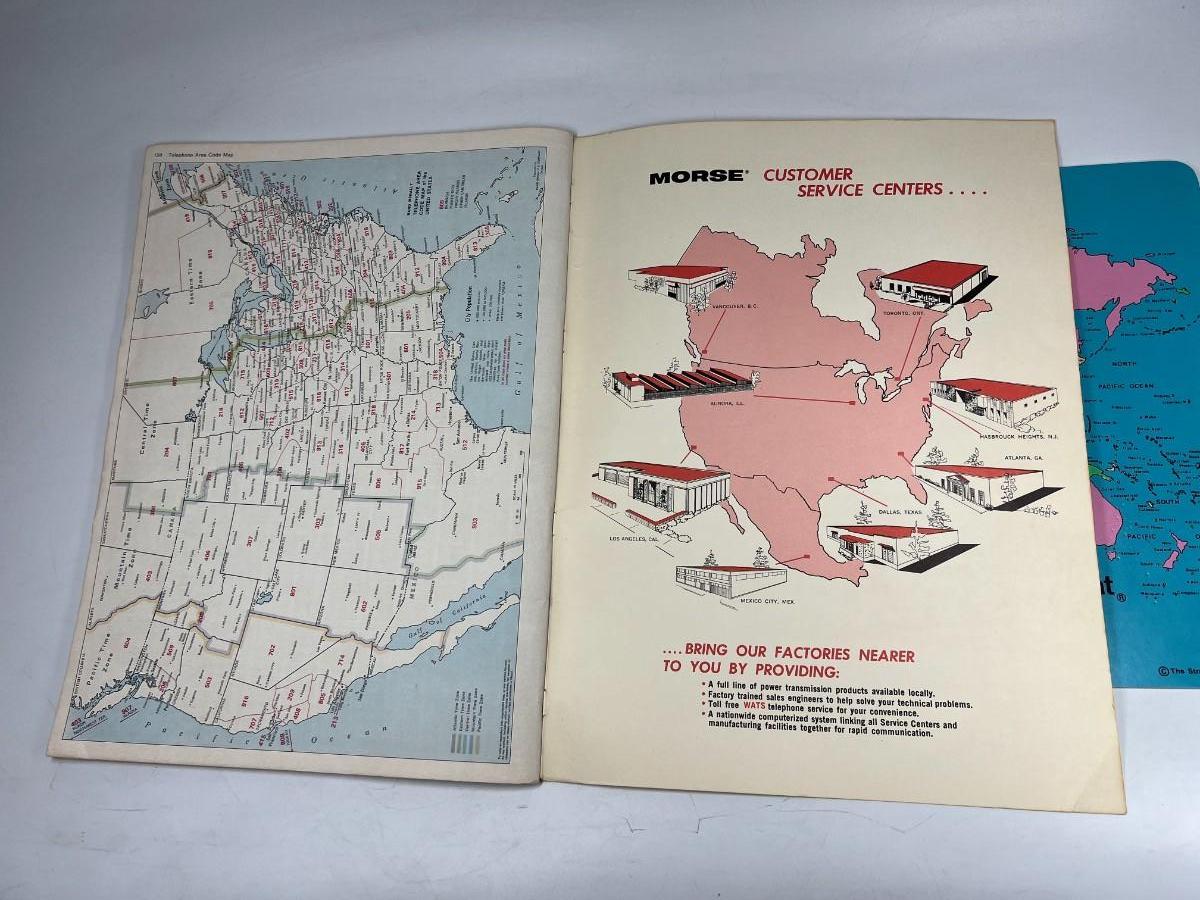 Vintage Morse Road Atlas & Read a Mat Eat and Learn World
