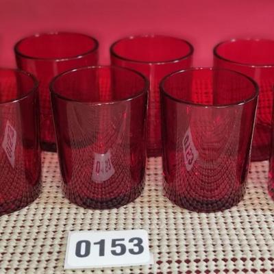 Set of 8 Red Juice Glasses