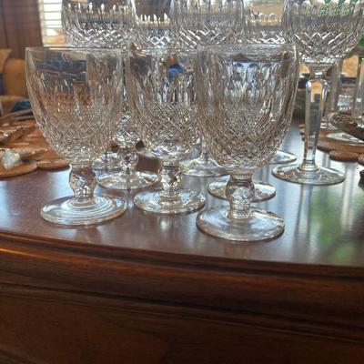 5 Waterford Colleen White Wine Glasses.