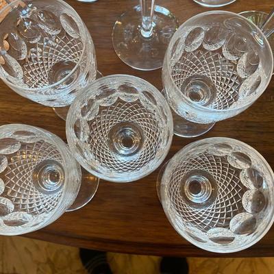 5 Waterford Colleen White Wine Glasses.