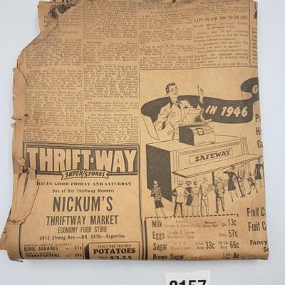 1946 Kansas City Times Newspaper