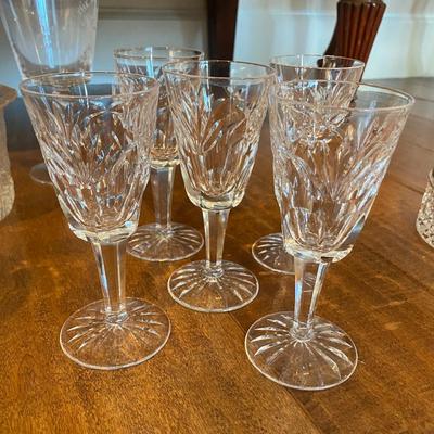 5 Crystal Sherry Glasses.