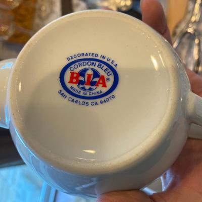 Small 1-cup Cordon Blue white teapot with millefleur.