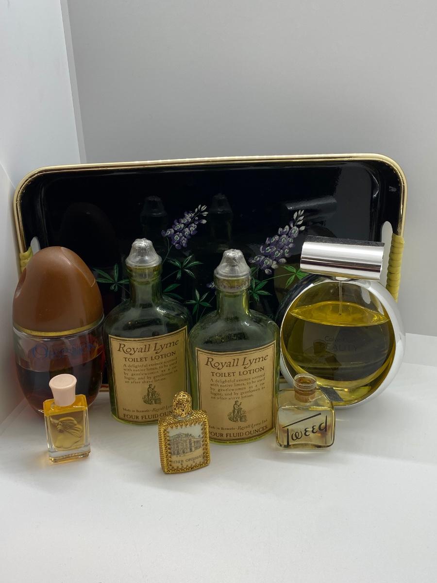 LOT 85 Vanity Tray and Vintage Perfumes/Colognes