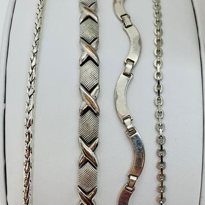 LOT 103R: Silvertone Bracelets, Simulated Gemstone Ring, Penguin  Necklace & Pierced Dangle Earrings