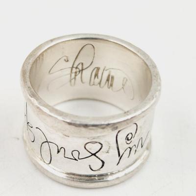 STERLING SIGNED SHAWNS "HEAR MY SOUL SPEAK" RING