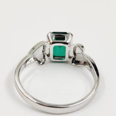 SETA STERLING .925 WITH CZ EMERALD RING SIZE 6.5