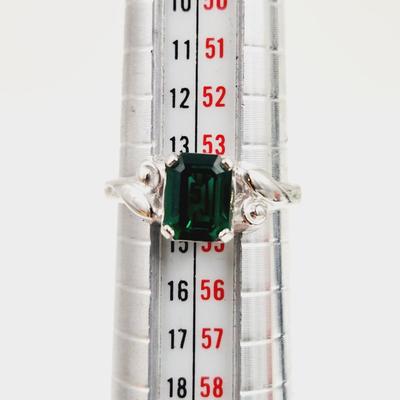 SETA STERLING .925 WITH CZ EMERALD RING SIZE 6.5