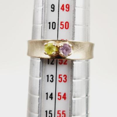14K GOLD CITRINE & AMETHYST RING