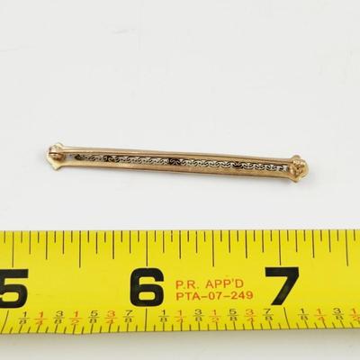 10K RUBY FILIGREE ART DECO LINGERIE BROOCH / PIN