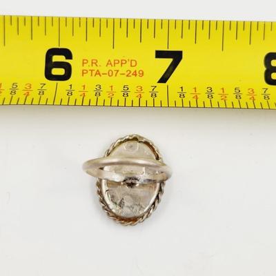 HAND CRAFTED SILVER MOTHER OF PEARL RING SIZE 6.5