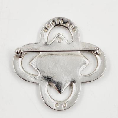 SCOTTISH SYMBOL SILVER TONED BROOCH