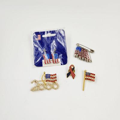 AMERICAN FLAG MULTI ITEM JEWELRY BUNDLE