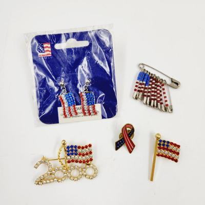 AMERICAN FLAG MULTI ITEM JEWELRY BUNDLE