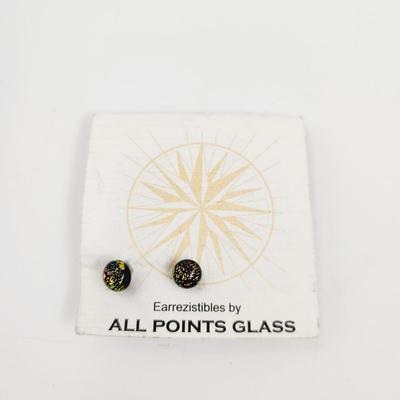 EARREZISTIBLES DICHROIC GLASS EARRING BY ALL POINTS GLASS