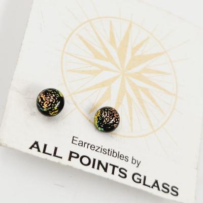 EARREZISTIBLES DICHROIC GLASS EARRING BY ALL POINTS GLASS