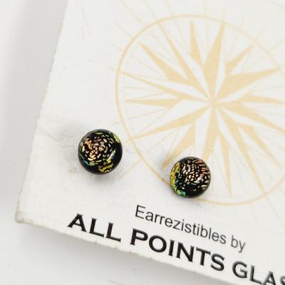 EARREZISTIBLES DICHROIC GLASS EARRING BY ALL POINTS GLASS