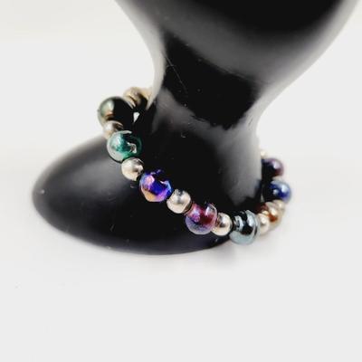 FUN IRIDESCENT METAL STRETCHY BRACELET