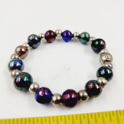 FUN IRIDESCENT METAL STRETCHY BRACELET