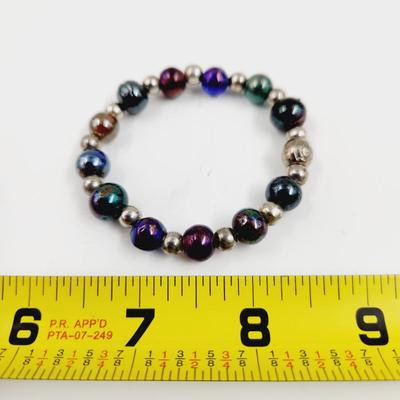 FUN IRIDESCENT METAL STRETCHY BRACELET