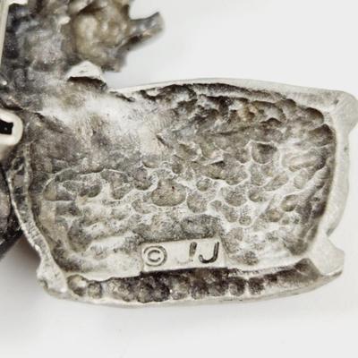 PEWTER JJ BRAND FROG BROOCH / PIN